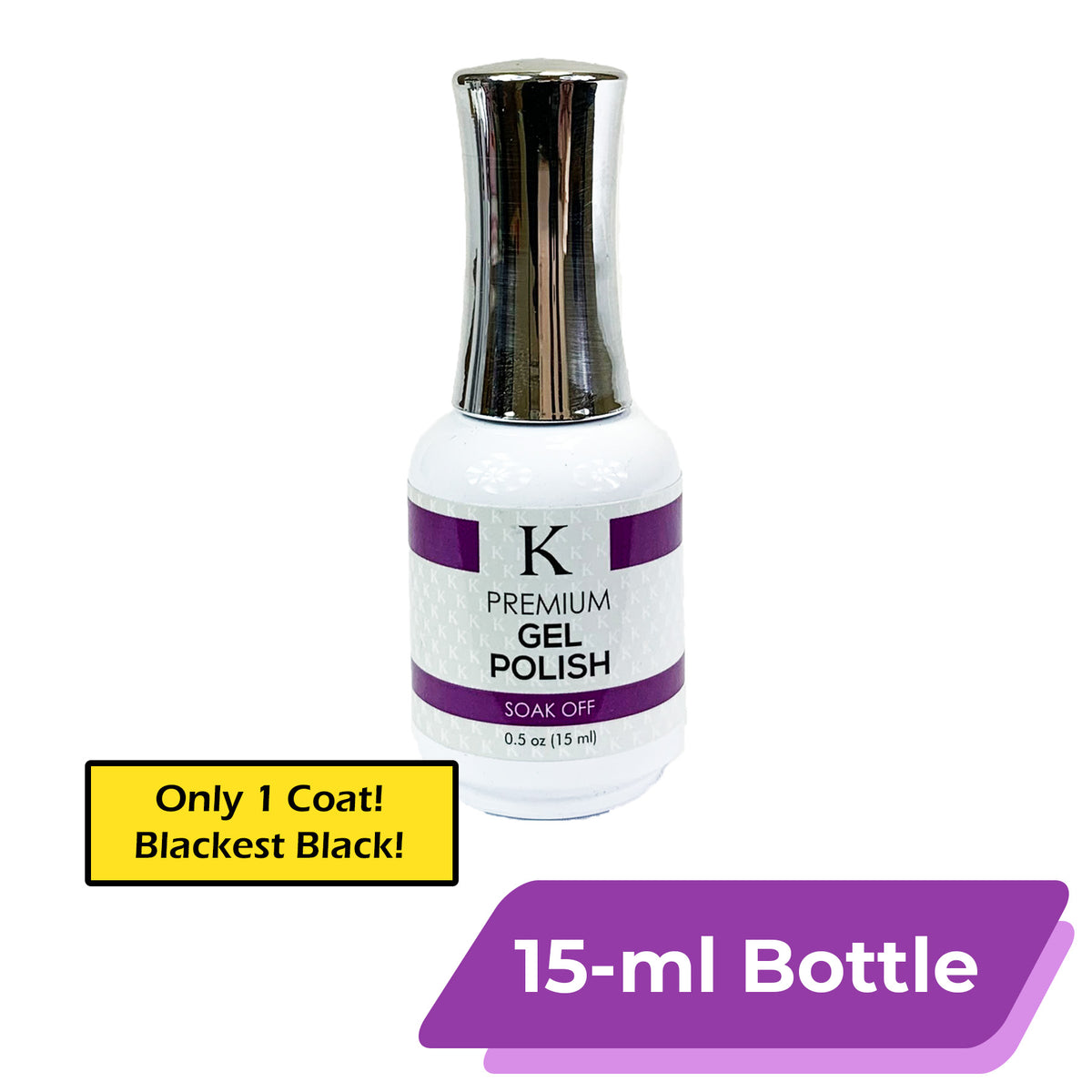 K Premium Black Gel Polish | 15-ml Bottle